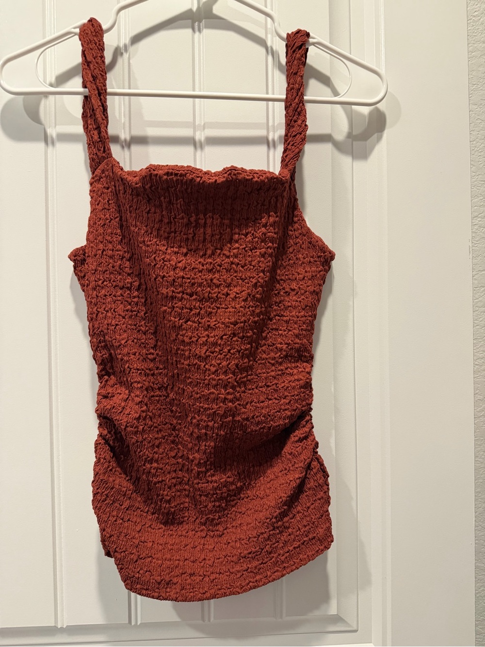 Zara Smocked Rust Red Tank Top with Braided Straps - Set available